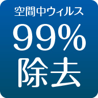 空間中ウィルス99％除去